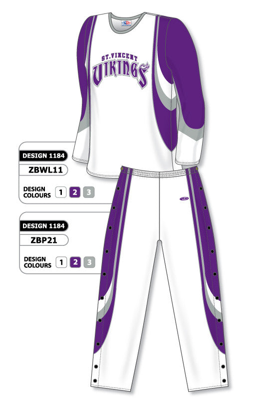 Athletic Knit Sublimated Long Sleeve Basketball Warm Up Set Design 1184 (ZBWLS11-1184)